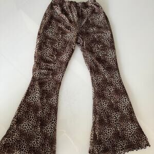Leopard flared pants stretchy has